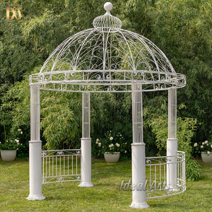 ศาลาเหล็กดัดทรงแปดเหลี่ยมสไตล์วิคตอเรียนประดับตกแต่งอย่างงดงามพร้อมกระจกสำหรับสวนกลางแจ้ง - Product Image 4