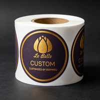 Etiquetas Adhesivas Personalizadas de Lujo con Logotipo de Tienda, Estampado en Dorado Caliente, Resistentes al Calor, con Adhesivo Fuerte, Disponibles en Rollo