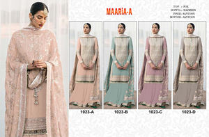 Latest Indian New Designer Party Wear Look <b>Top</b> Sharara and Suit Dupatta Set in Embroidery Work Customize Ethnic Wear Wholesale - Product Image 6