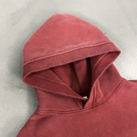 Sweatshirt Katun Fleece Tebal 370GSM Custom, Vintage Batik Acid Washed Distressed, Hoodie Oversize Pria