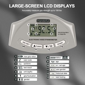 Dynamomètre électronique portable pour tester la force de préhension, appareil d'exercice pour renforcer la force de la main, pour le sport, l'école et la maison - Product Image 4
