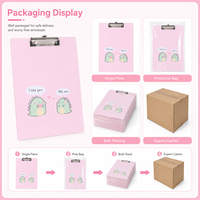 Vente en gros de fournitures scolaires pour étudiants, design de dessins animés de dinosaures, classeur à clip en plastique format A4, bloc-notes d'écriture