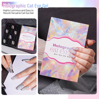 RS Nail Dernier Style OEM Kit de Vernis Gel Holographique Magique Effet Laser Galaxie Œil de Chat Arc-en-ciel, Kit de Gel Magnétique Effet Œil de Chat Hologramme