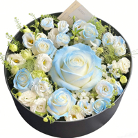 Boîte cadeau en chocolat ronde exquise, ruban, boîte rigide romantique pour la fête des mères avec laminage mat, étiquette personnalisable