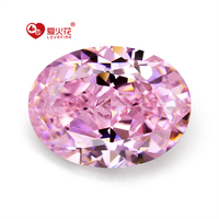 Pierres de zircone cubique synthétique de qualité 5A+ 4K, taille ovale effet glace pilée, rose clair et rose foncé, pour bijoux