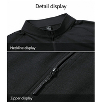 Vêtements d'équitation à séchage rapide avec logo personnalisé, sous-vêtements respirants pour cavalier, haut à manches longues pour homme avec fermeture éclair