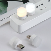 Luz LED USB de Diseño Minimalista, Mini Redonda de ABS, 5V, Blanco Cálido, Protección Ocular, Certificación FCC, para Dormitorio, Computadora y Uso Móvil