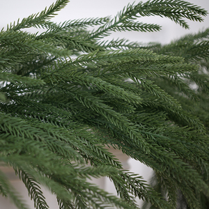 Handmade Norfolk Pine <b>Plastic</b> Christmas Garland with Soft Material Feeling Pine Needles Decoration - Product Image 3