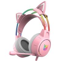 Casque de jeu ONIKUMA X15 PRO RGB avec oreilles de chat néon, casque de jeu détachable avec oreilles de chat pour filles