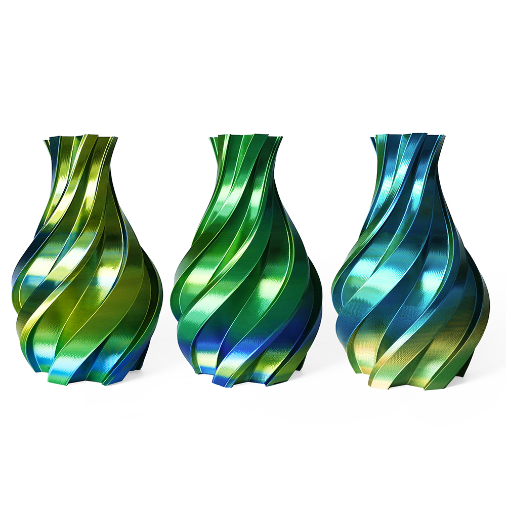 Tricolor Silk Gold+Green+Blue