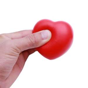 Pelota antiestrés en forma de corazón de espuma PU de alta calidad, juguete Unisex con logotipo personalizado impreso, antiestrés para promoción - Product Image 1