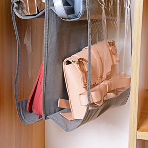Sac de rangement suspendu en tissu non tissé, sac de rangement créatif pour la maison, sac transparent multicouche, sac anti-poussière - Product Image 4