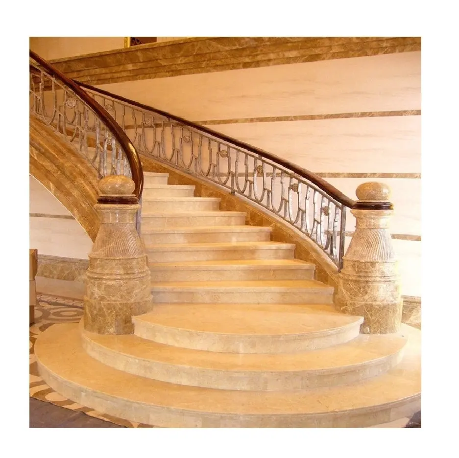 Crema marfil 베이지 대리석 계단 현대 계단, 조립식 계단 실내 야외