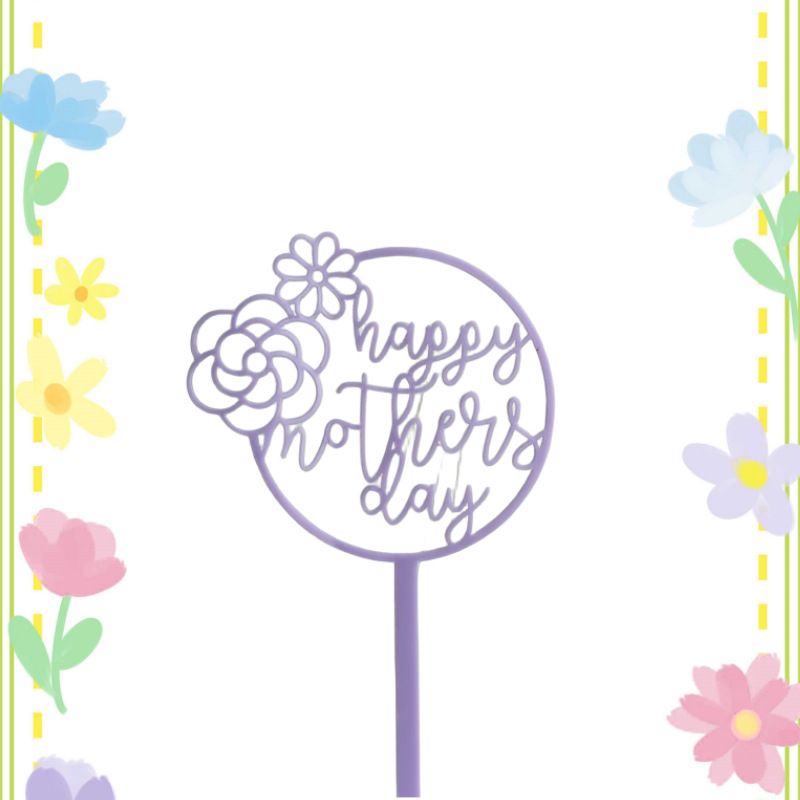 Fleurs Bonne fête des mères Violet (Largeur approximative)
