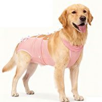 Combinaison de récupération post-stérilisation pour chien, style à bretelles, élastique, pour femelles, alternative au collier de protection, anti-léchage, respirante, en coton uni