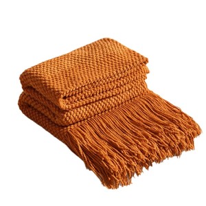 Plaid floral tissé doux pour la peau, fait main, portable, léger, tricoté pour la maison, l'hôtel, l'avion, les voyages, toutes saisons - Product Image 2