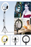 Anneau de selfie 18 pouces led remplir les lumières vidéo photographie en direct anneau de beauté professionnel audio vidéo et kit d'éclairage