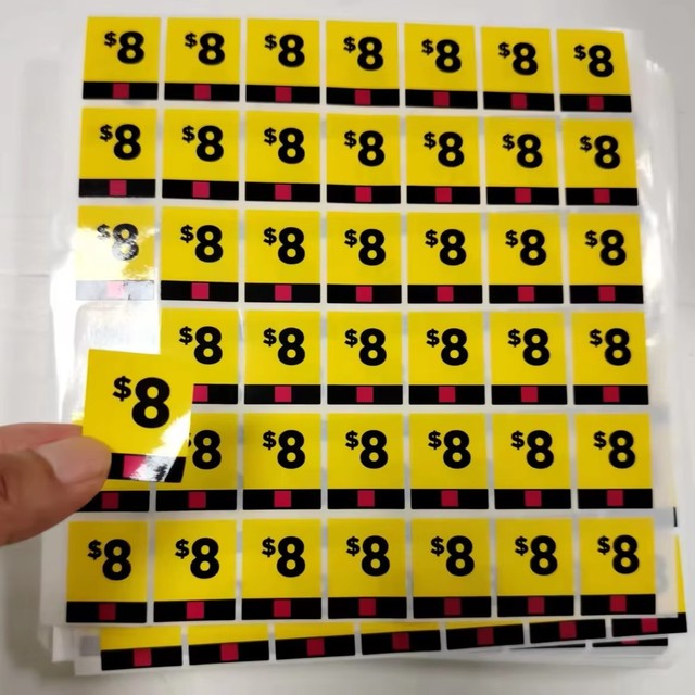 Custom Durable Waterproof Oil Proof Retail Label Adhesive Sticker for Supermarket Price Tags Exhibitions for Grocery Use