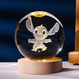 PJhonor 12 Constellations 12 <span class=keywords><strong>Signes</strong></span> du Zodiaque 6cm 8cm Sphère LED Lumineuse Système Solaire Lune Saturne Planète Cristal Gravé au Laser 3D - Product Image 5