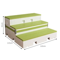 Plateforme de chœur réversible à trois niveaux en PE haute densité moulé par soufflage avec roues, marches/scène portables à double usage