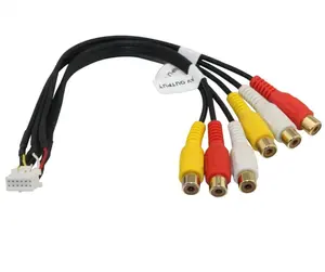 עבור Kenwood 12Pin Rca לרתום 6 RCA אודיו וידאו קלט פלט