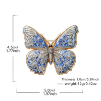 Broche personnalisée XR, broche papillon, strass, plaqué or, émail cristal, luxe, mode féminine, ensemble cadeau, vente en gros, épingle de revers