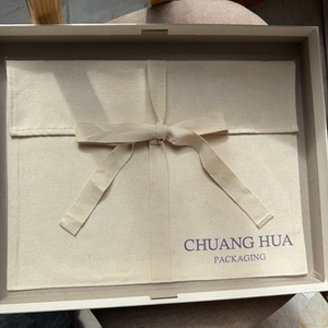 Chuanghua Natural Cotton <b>Envelope</b> Dust Bag Ribbon Tie Custom Logo Printed Recyclable for Handbag Clothing Jewelry Protection - Product Image 4