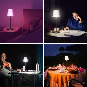 Lámpara de Mesa Inalámbrica con Luz Nocturna Recargable de 4000 mAh, Resistente al Agua IP54, 3 Modos de Color RGB, Atenuación Continua - Product Image 4