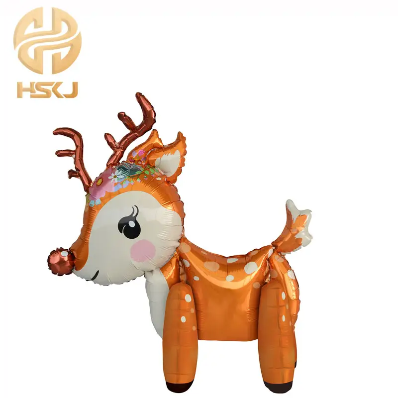 Wholesale self standing inflatable balloons EIK standing animal deer foil balloons for Christmas party decoration