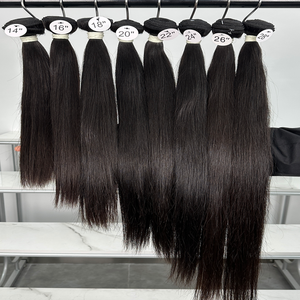 Lot de tissages de cheveux brésiliens vierges Remy à cuticules alignées, vente en gros, longueurs de 8 à 40 pouces, double trame machine - Product Image 1