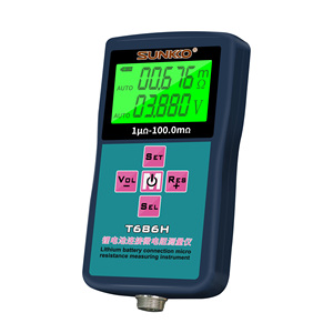 เครื่องทดสอบความต้านทานภายในสูง SUNKKO T686H พร้อมไฟฉาย LCD 0-5V สำหรับแบตเตอรี่ลิเธียมรถยนต์พลังงานใหม่ - Product Image 2