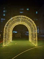 Tunnel lumineux LED géant 3D extérieur pour Noël, arche de chemin d'accès, étanche IP65, pour affichage commercial en rue, centre commercial, place publique, parc