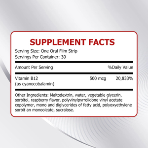 Películas Orales Disolubles de Vitamina B12 de Marca Privada OEM ODM con Vitamina B12 para Apoyar el Metabolismo Energético - Product Image 2