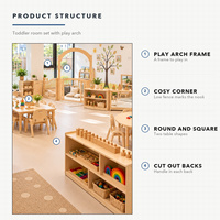 Ensemble de mobilier pour chambre d'enfant avec structure d'arche de jeu et coin douillet pour garderie, crèche, maternelle, école maternelle et salle de classe