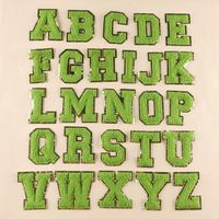 Patchs lettres anglaises pour vêtements, accessoires de confection, autocollants en tissu brodé chenille auto-adhésifs