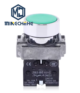 XB2BA31C/A42C/A51C 22mm Metal Bezel Flat <b>Head</b> Self-Reset Pushbutton ZB2BE101C Base - Product Image 1
