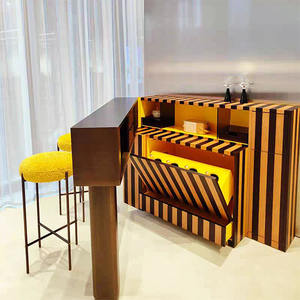 लक्जरी डिजाइन एक्सपेंडेबल फोल्डेबल ठोस लकड़ी आधुनिक बार वाइन कैबिनेट लिविंग रूम के लिए - Product Image 3