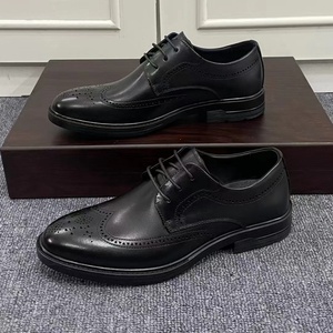 Nouvelles Chaussures en Cuir pour Hommes, Style Anglais, à Bout Pointu, Décontractées et Habillées, Imperméables, Gravées, Collection Automne, Meilleures Ventes - Product Image 5