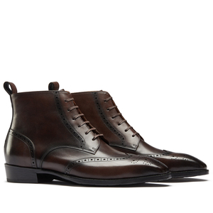 <span class=keywords><strong>Botas</strong></span> de Tobillo para Hombre Estilo Británico Retro, de Cuero Genuino con Costuras Ocultas y Suela de Piel de Vaca - Product Image 6