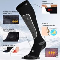 Chaussettes de ski en laine mérinos Xinanghui, chaussettes pour temps froid pour le snowboard, la neige, l'hiver, les chaussettes chaudes thermiques aux genoux