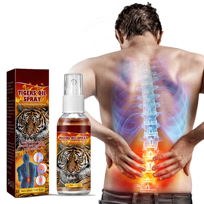 Spray chinês tradicional para alívio de dor, alívio de dor, reumatismo, dor muscular nas articulações, spray de óleo de tigre para dor