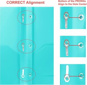 Thư mục 6 mảnh, chất kết dính 3 vòng với khóa kim loại, 6 màu ven biển, thích hợp cho đồ dùng học tập và văn phòng. - Product Image 6