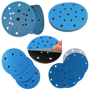 Factory direct sales multiple holes sandpaper abrasive paper 150mm replacement sanding disc hook and loop