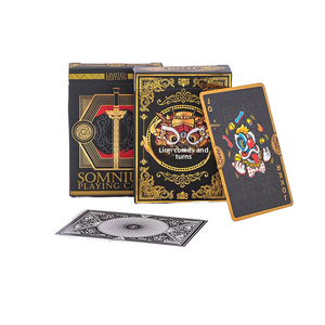 Tùy Chỉnh Sư Tử Cho Ma Thuật Poker Hoa Cắt Fan 300 Gram Nhật Bản Lõi Đen Giấy In Logo Nhựa Chơi Thẻ - Product Image 5