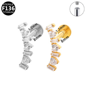 Clous d'oreilles en titane Snowflake G23 stériles F136 pour bijoux de piercing - Product Image 5