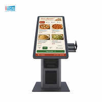 Terminal de commande en libre-service avec écran tactile de 21,5 pouces pour kiosque de point de vente Windows 10, avec imprimante thermique de tickets de 80 mm
