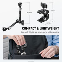 Neewer Bras articulé Magic Arm de 11 pouces avec super pince de fixation pour moniteur d'appareil photo, avec trous pour broches de localisation ARRI 1/4" et 3/8" pour appareil photo reflex numérique et caméra d'action