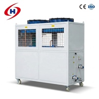 Refroidisseur d'eau industriel refroidi par air Honeywell R290/R32/R22/R410A/R134A/R407C/R404A, système 15HP 45KW de puissance de refroidissement