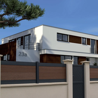 Panneau de clôture extérieur rétractable en bois composite Wpc Panneaux de jardin en plastique solide Planches de clôture, treillis et portails