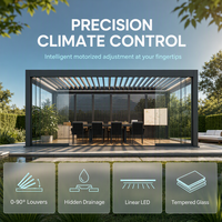 Gazebos en alliage d'aluminium de haute qualité et durables, fabriqués sur mesure pour les hôtels, les complexes hôteliers, les balcons, les abris extérieurs